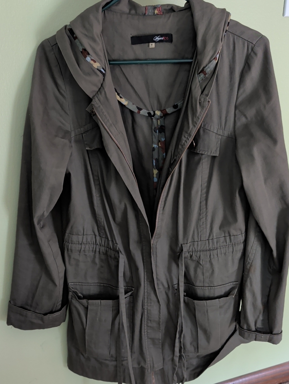 Sugarlips Olive Utility Jacket with Hood